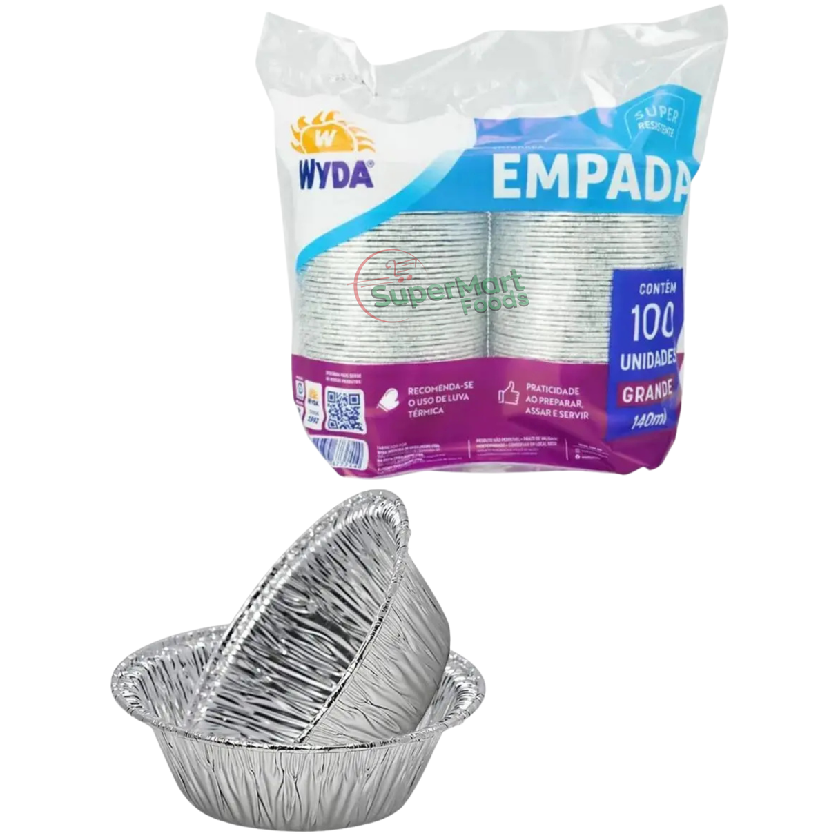 Forminha Grande Para Empada Wyda C/100 Unidades (140ml)