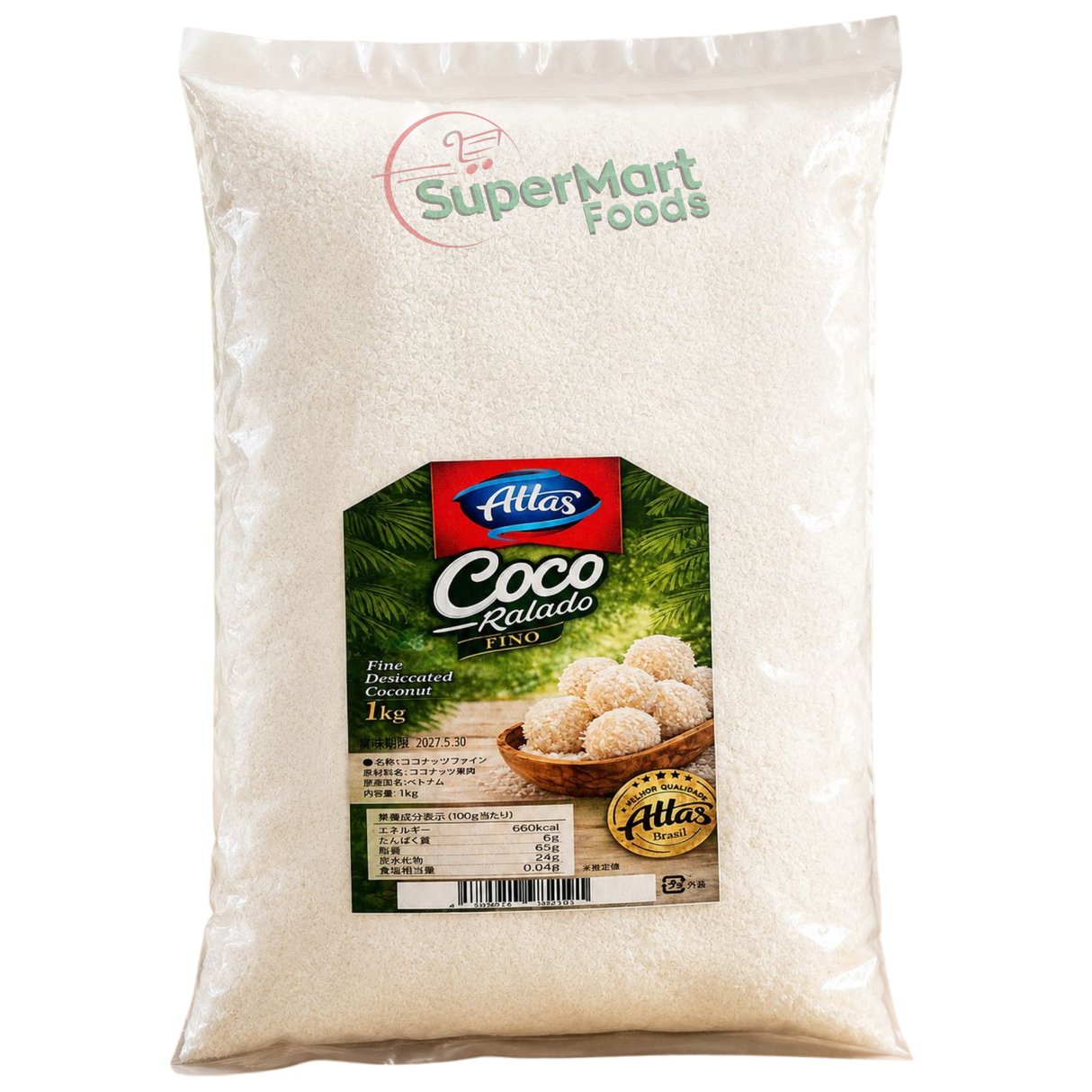 Coco Ralado Fino Atlas Foods 1kg