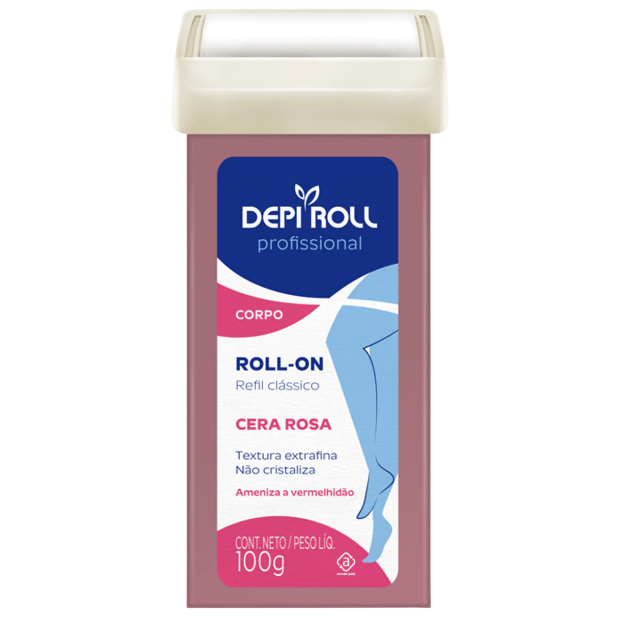 Depi Roll Rosa Cera Depilatória Roll-on Refil 100g