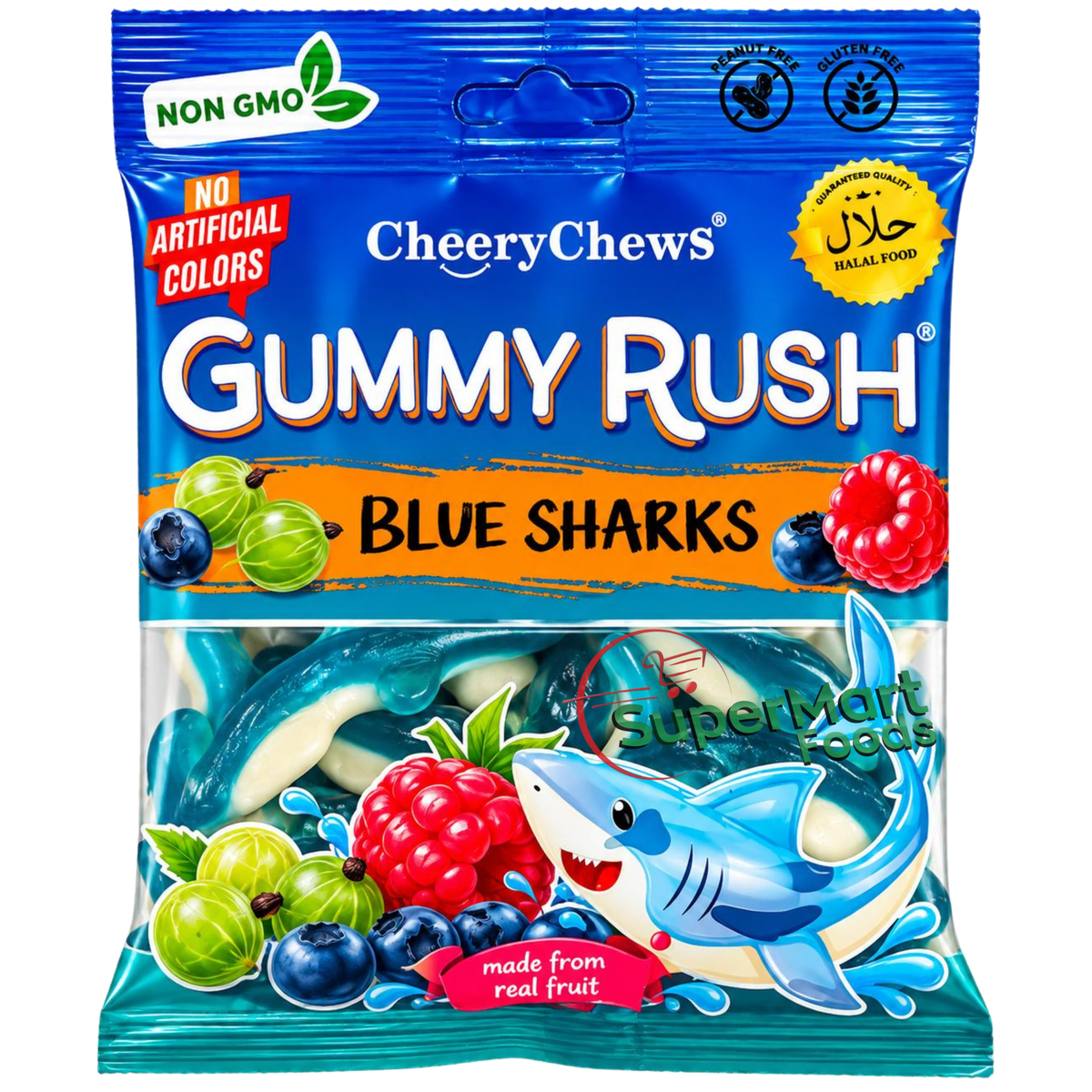 Gummy Rush Blue Sharks 70g