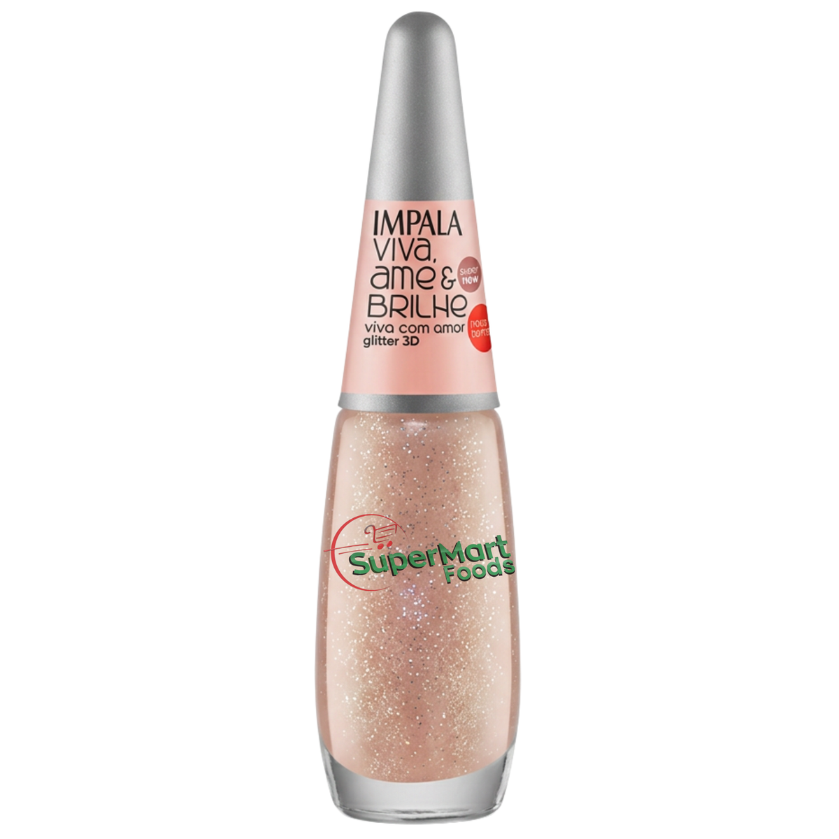Esmalte Impala Viva Com Amor Glitter 3D 7.5ml