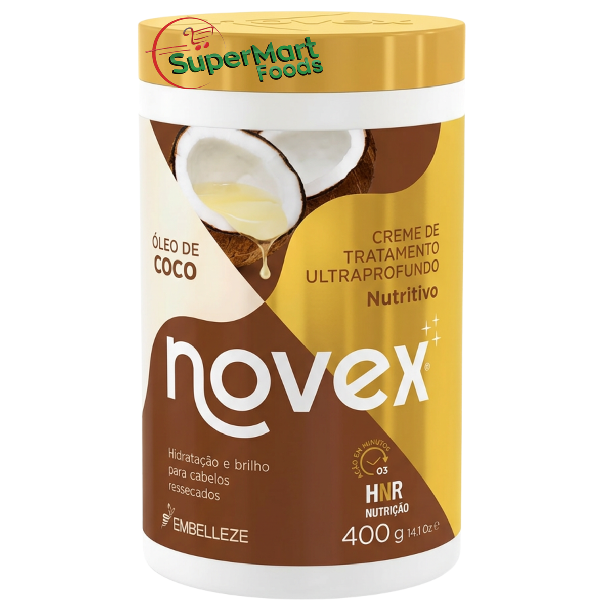 Novex Óleo de Coco Creme de Tratamento 400 g - SuperMart.japan