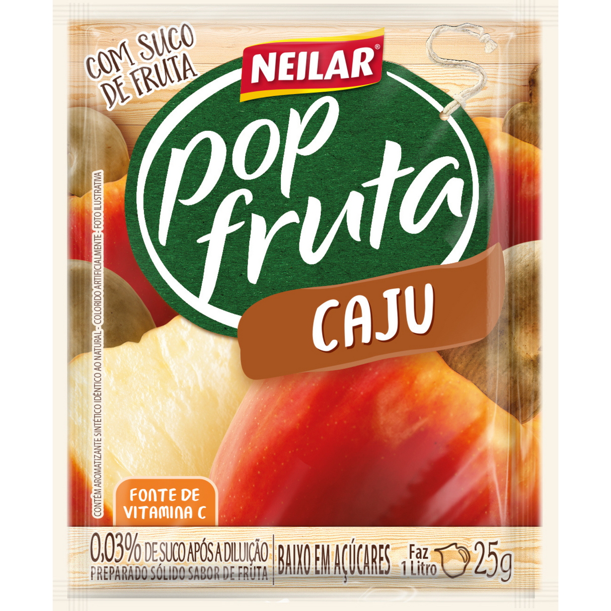 Suco em Pó Sabor Caju Neilar Pop Fruta 25g