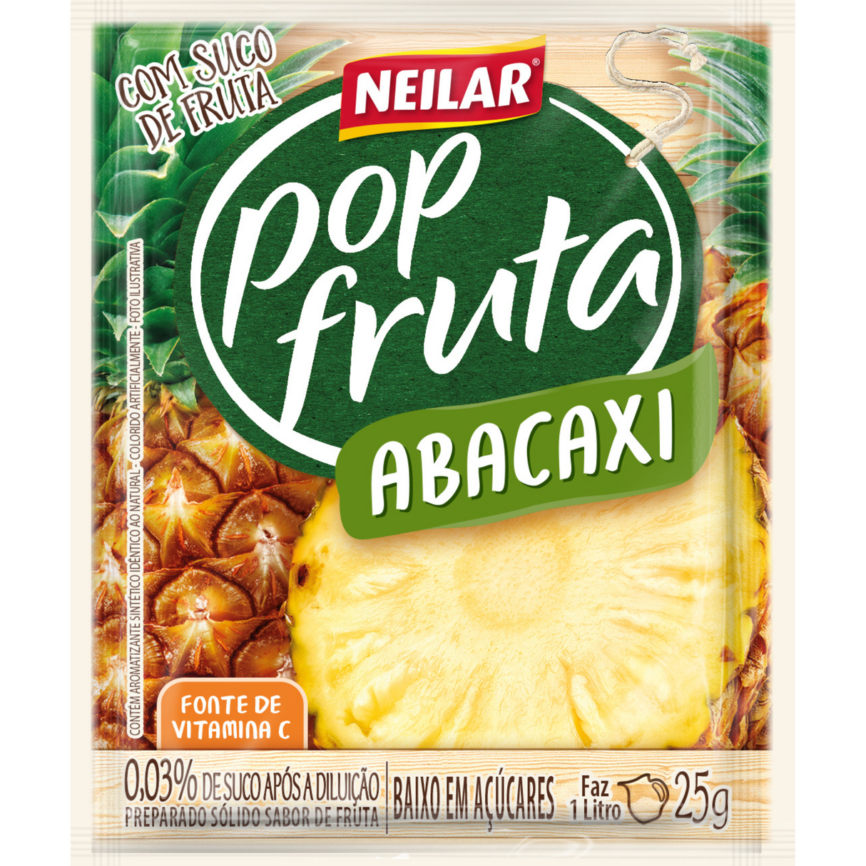 Suco em Pó Sabor Abacaxi Neilar Pop Fruta 25g