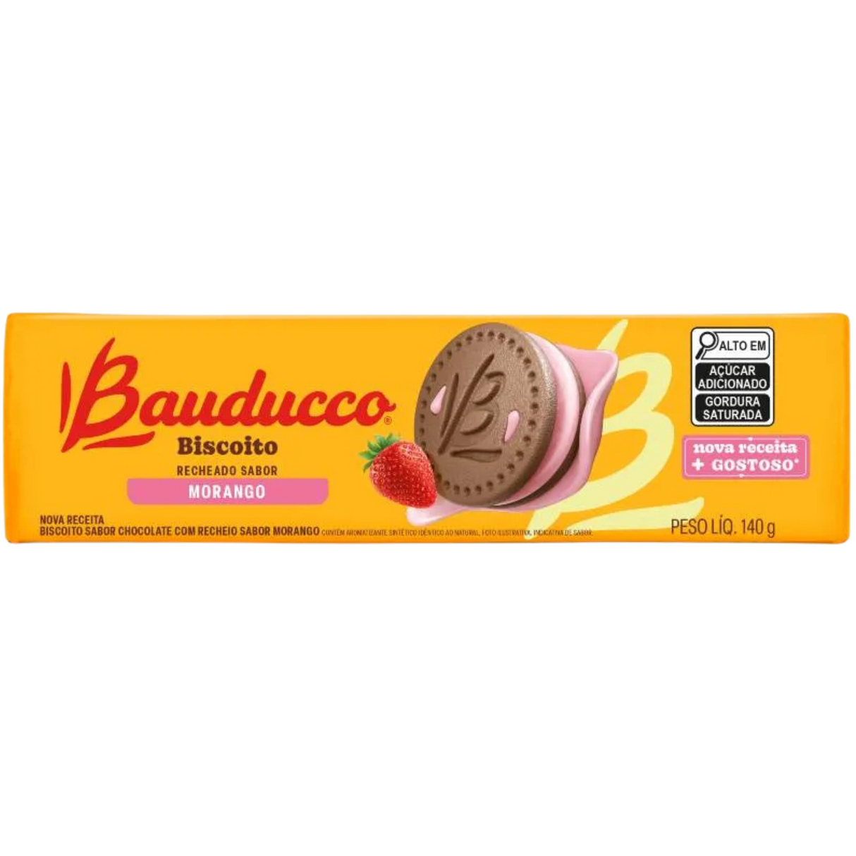 Biscoito Bauducco Recheado Morango 108g