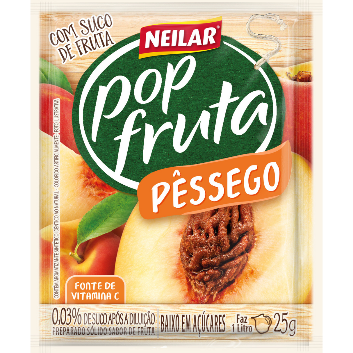 Suco em Pó Sabor Pêssego Neilar Pop Fruta 25g