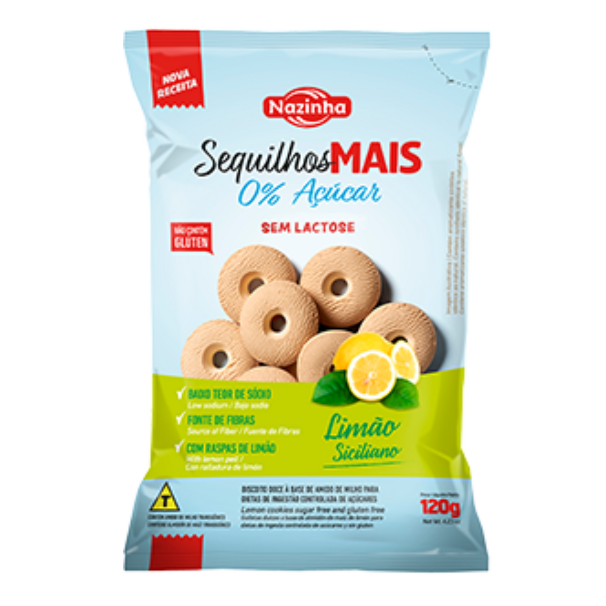 Lemon Shortbread Cookies 0% Sugar 120g (Nazinha)