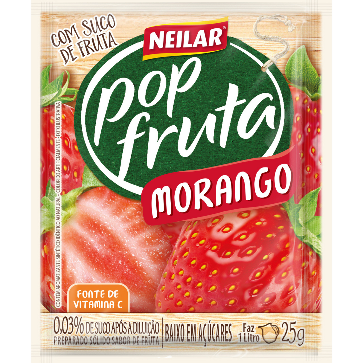 Suco em Pó Sabor Morango Neilar Pop Fruta 25g
