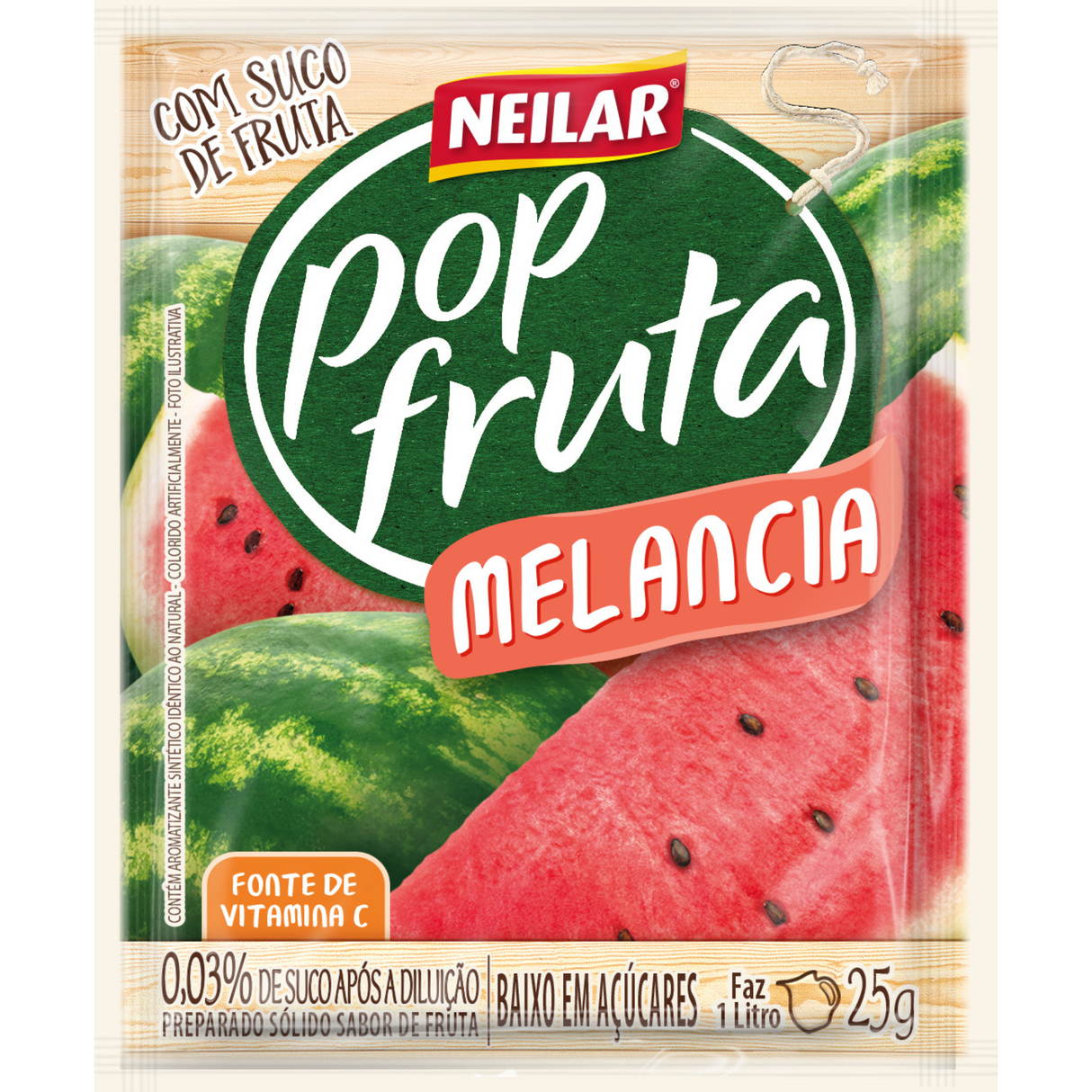Suco em Pó Sabor Melancia Neilar Pop Fruta 25g