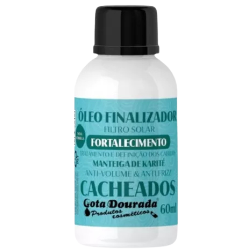 Óleo Finalizador Cabelos Cacheados E Ressecados 60ml Anti-Frizz E Restauração (Gota Dourada)