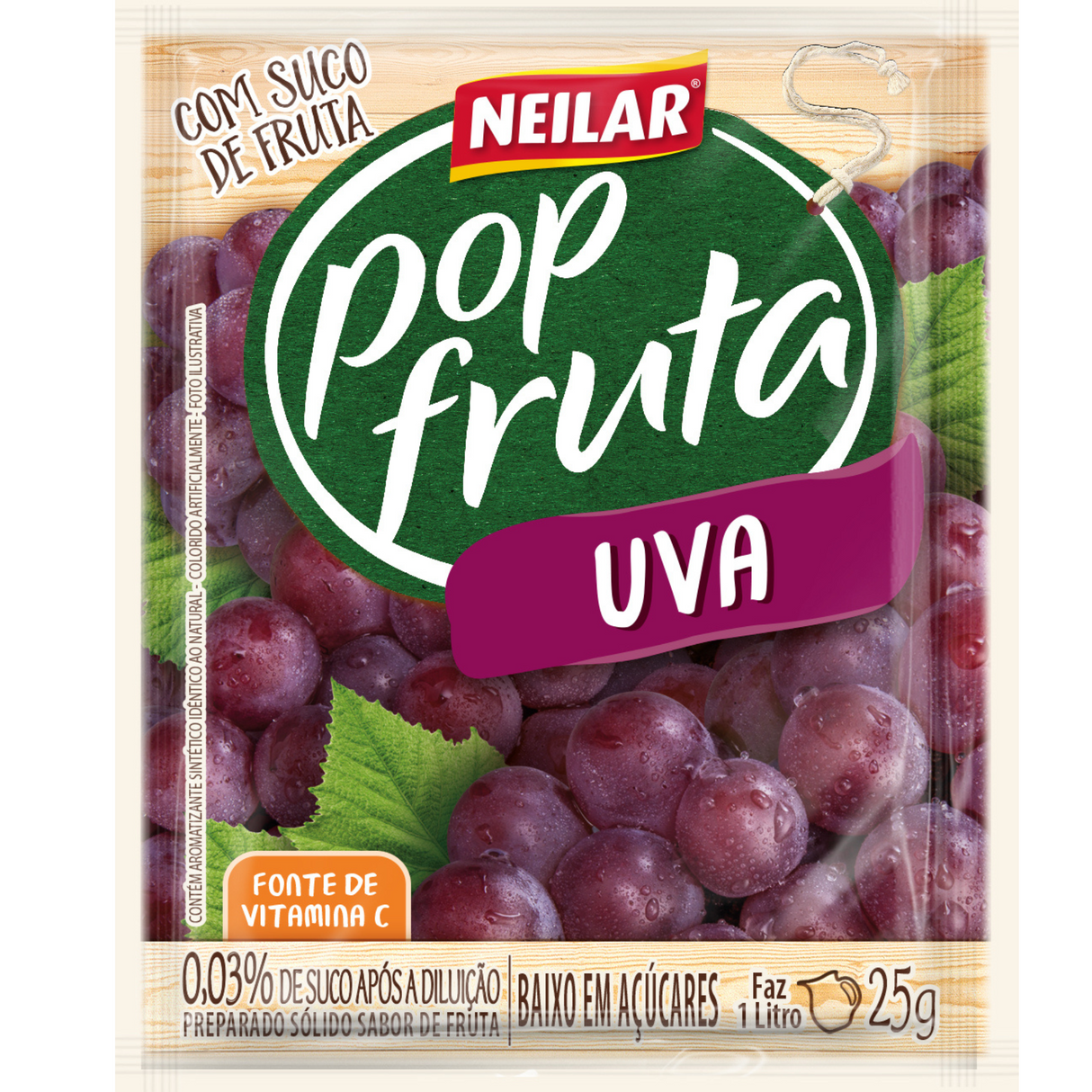 Suco em Pó Sabor Uva Neilar Pop Fruta 25g