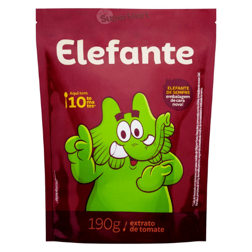 Elefante Extrato De Tomate Saquinho 190g - SuperMart.japan