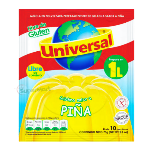 Universal Gelatina Pina 75g 1L