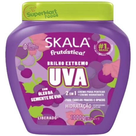 Skala 2 em 1 Creme Capilar Tratamento+Leave-in Uva 1kg