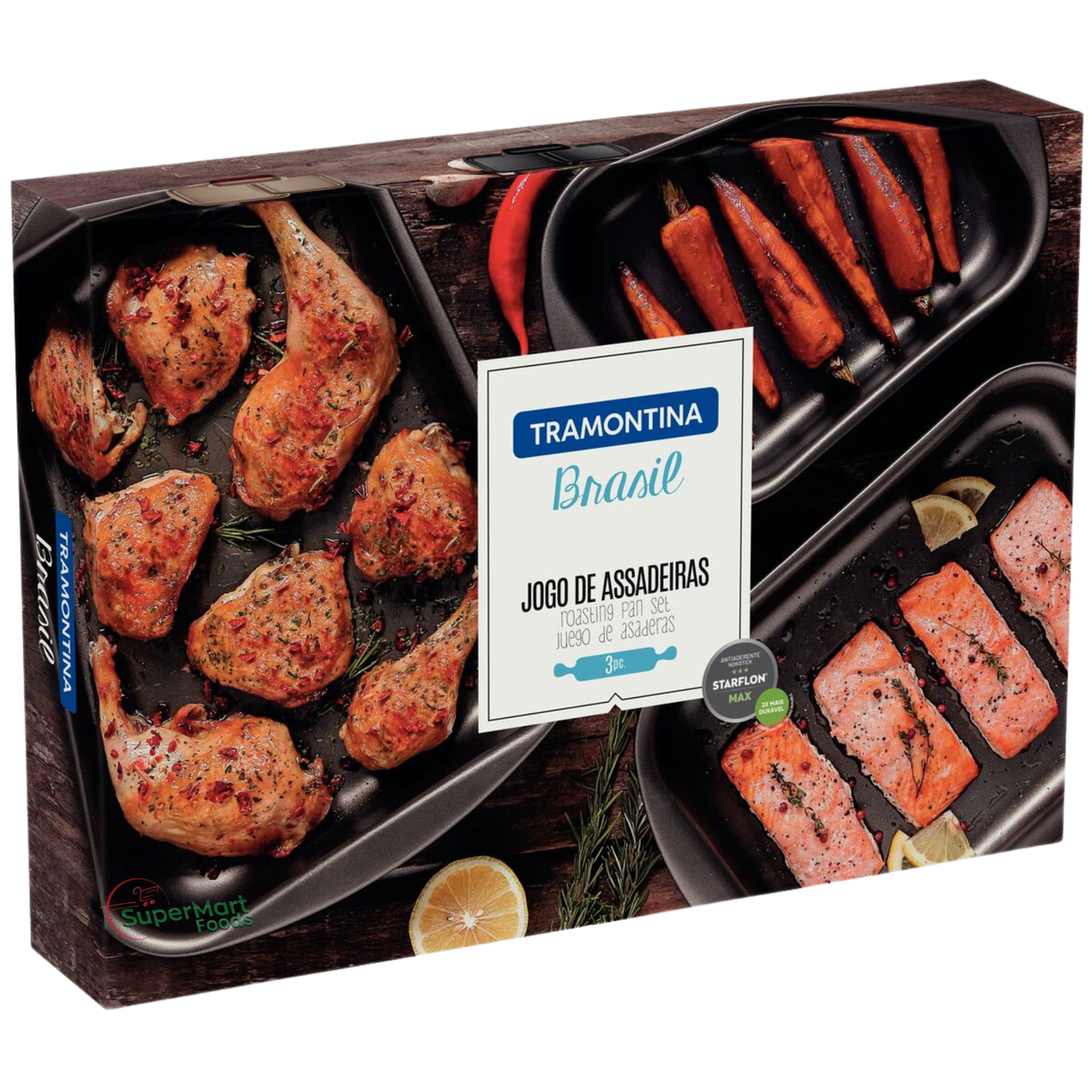 Jogo De Assadeiras Antiaderente 3 Peças Tramontina Brasil