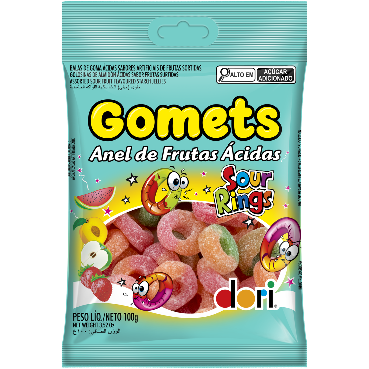 Gomets Anel De Frutas Ácidas 100g