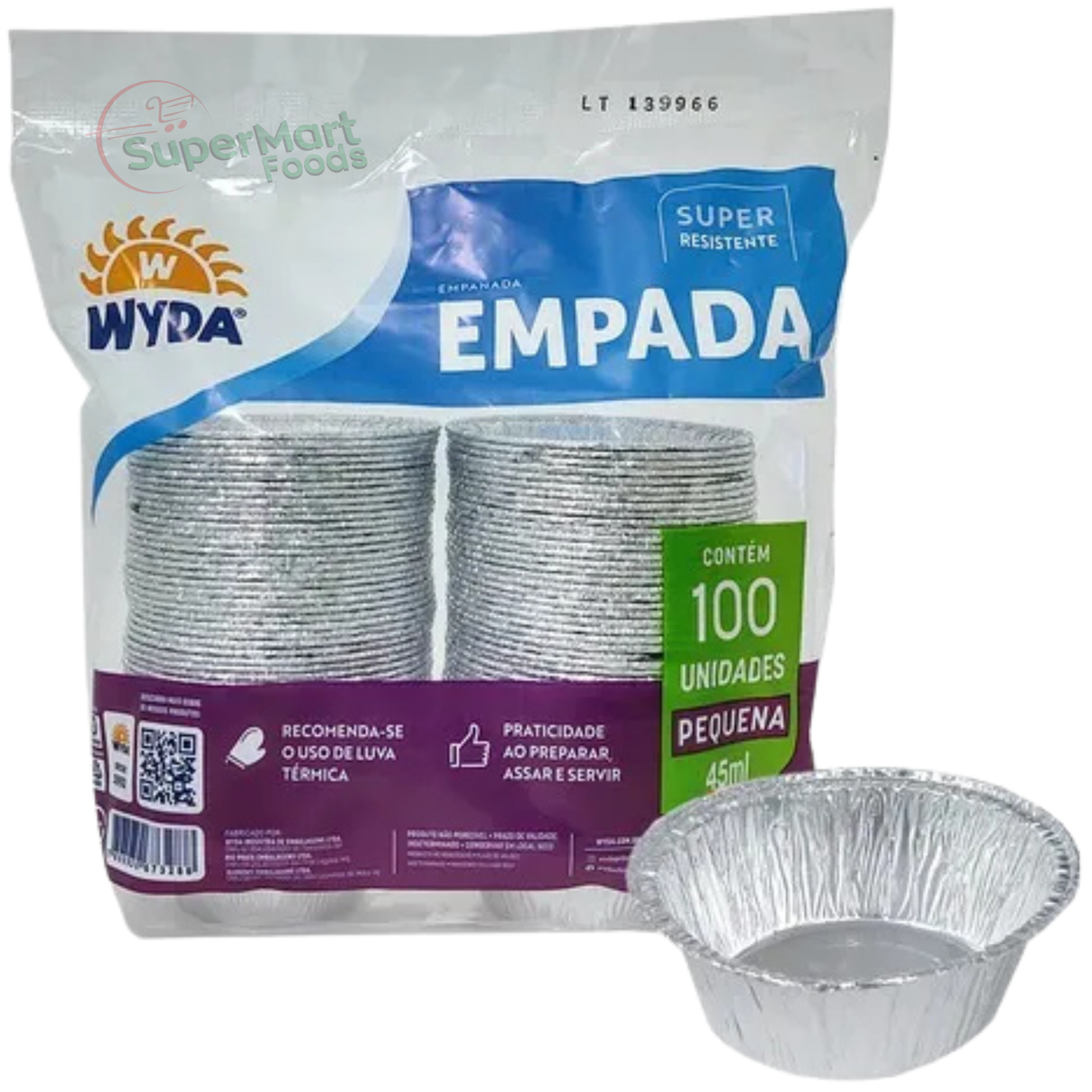 Forminha Pequena Para Empada Wyda C/100 Unidades (45ml)
