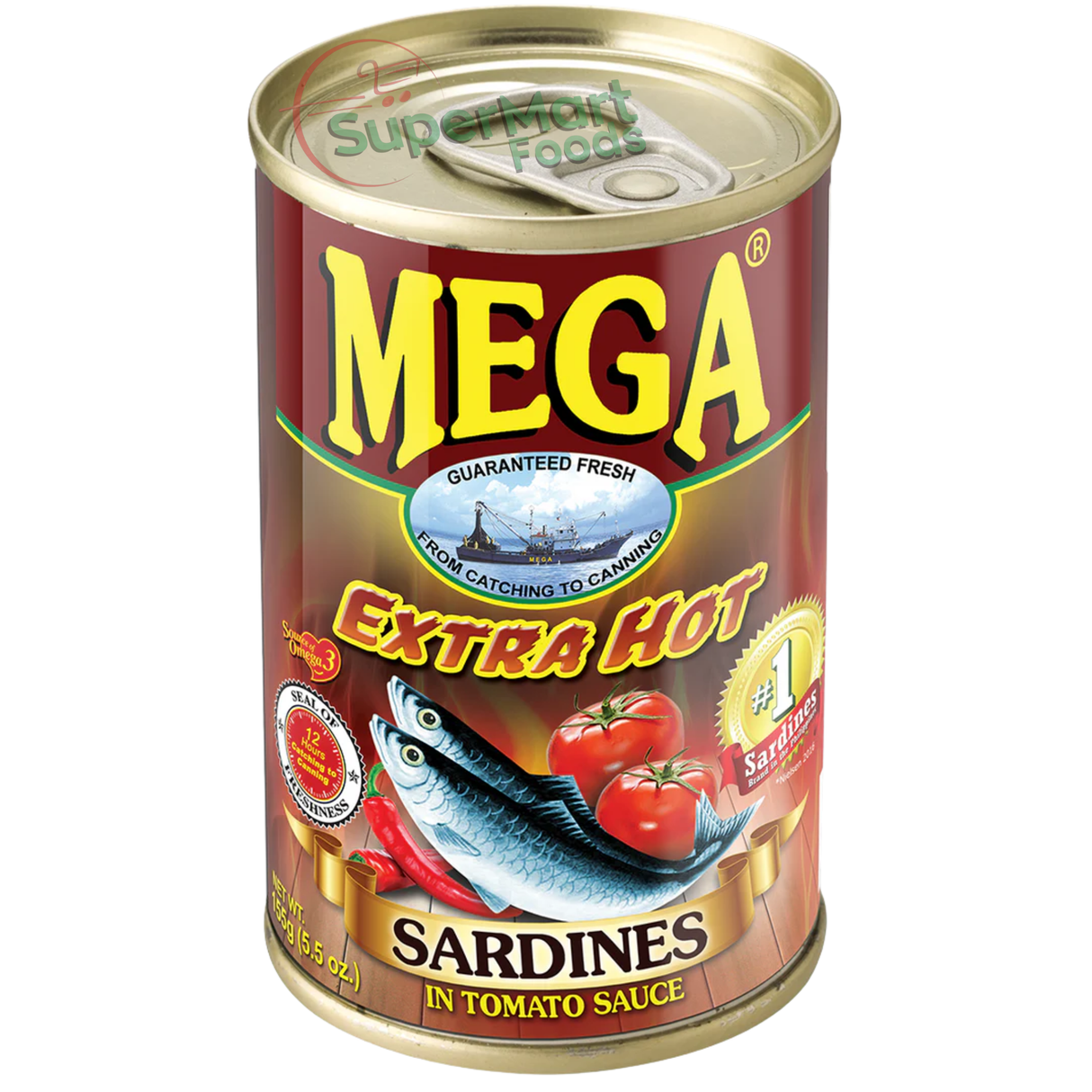 Extra Hot Sardines In Tomato Sauce 155g (Mega)