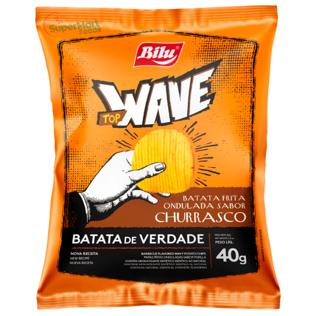Batata Frita Ondulada Sabor Churrasco 40g (Bilu Top Wane) - SuperMart.japan