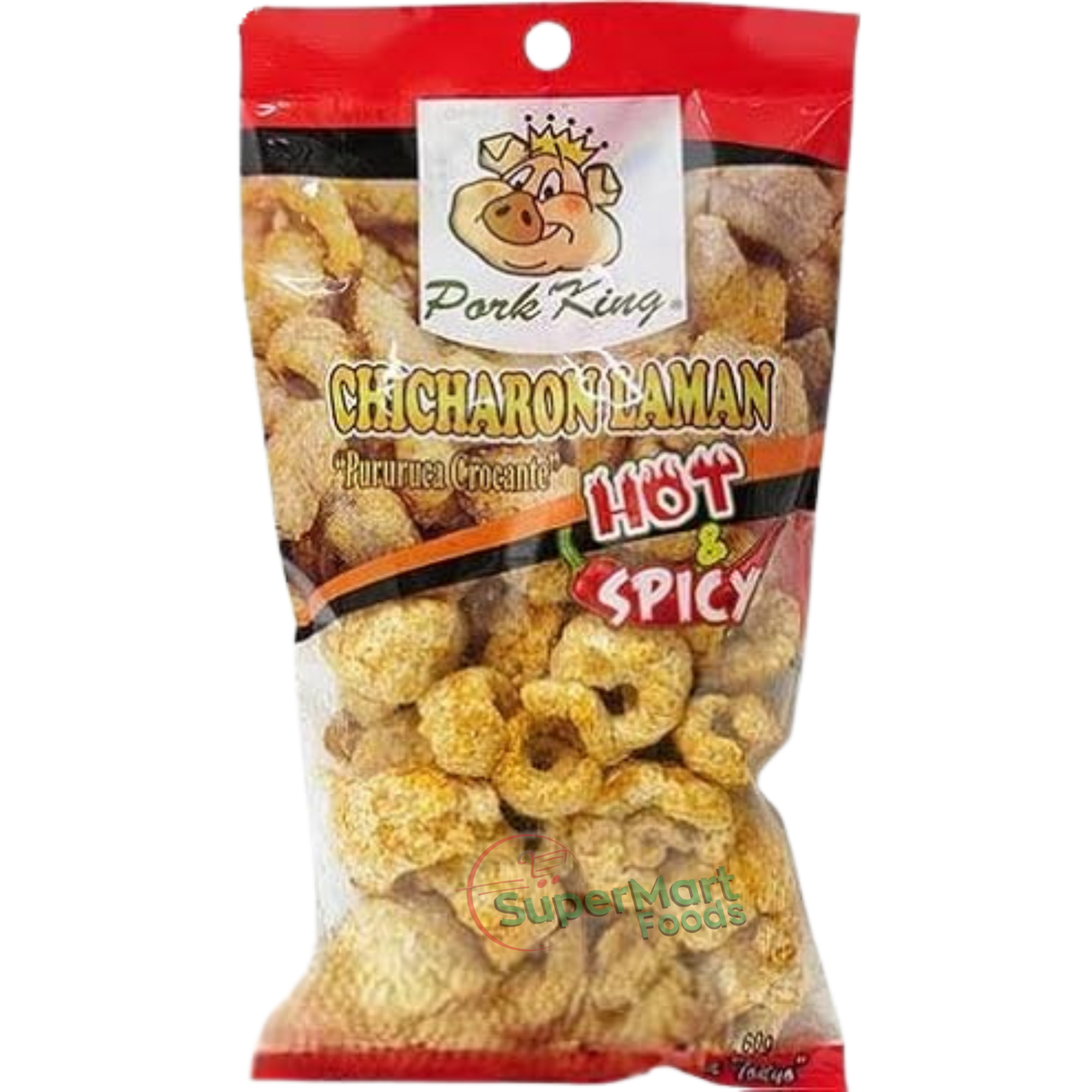 Pururuca Apimentada / Pork King Chicharon Laman Hot e Spicy 60g