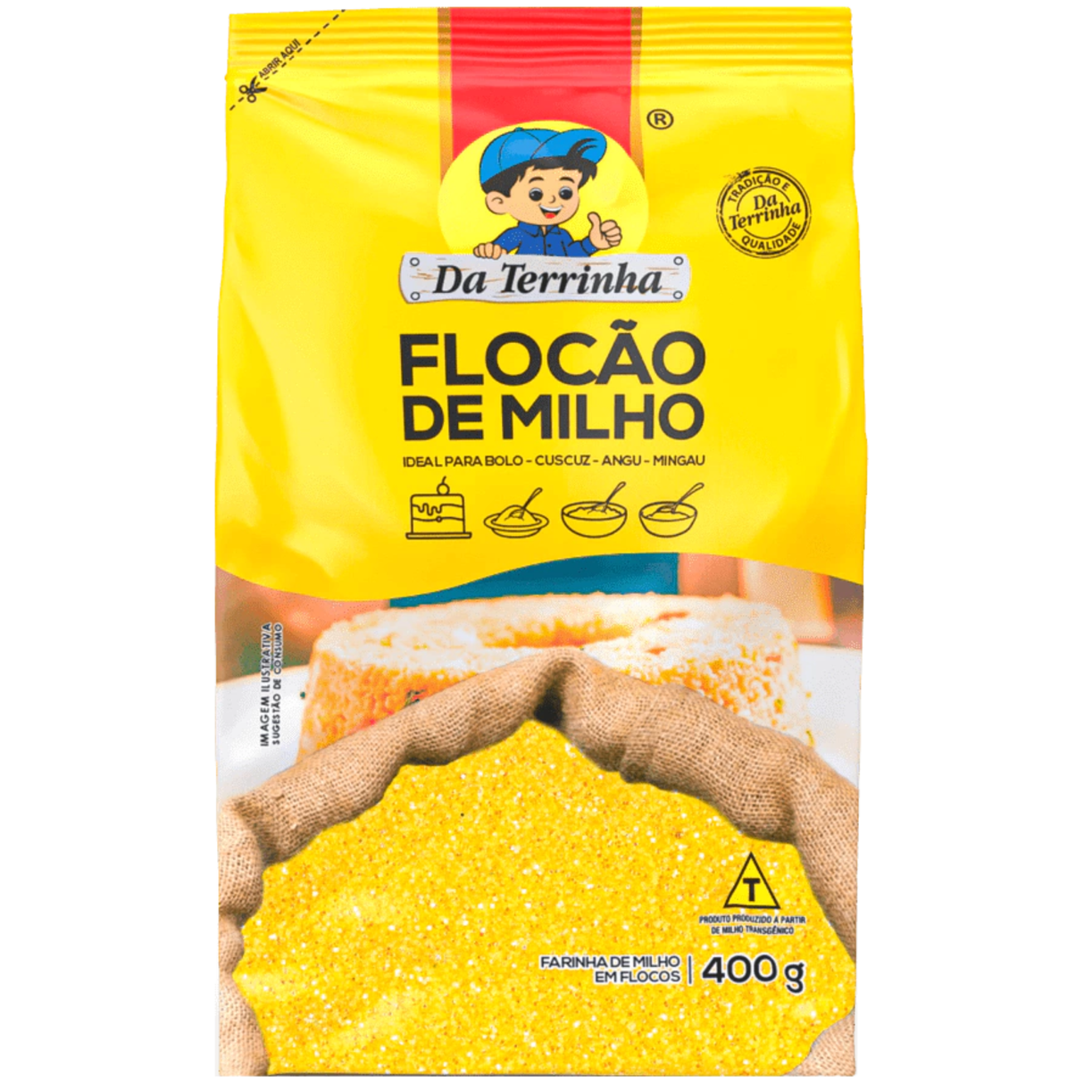 Da Terrinha Flocao De Milho 400g