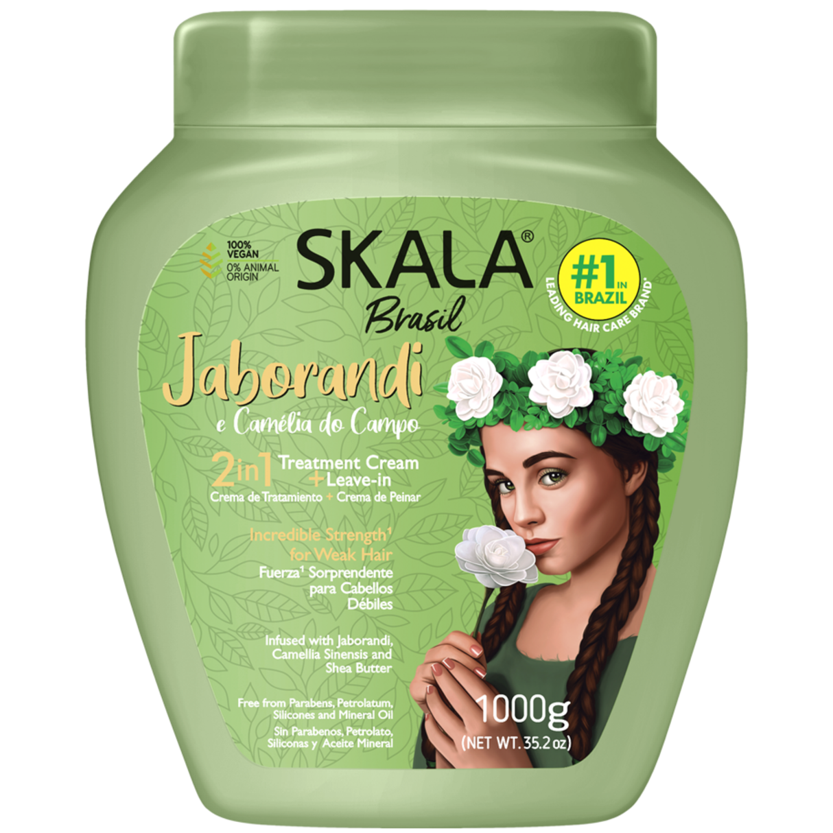 Skala 2 em 1 Creme Capilar Tratamento+Leave-in Jaborandi e Camélia Do Campo 1kg