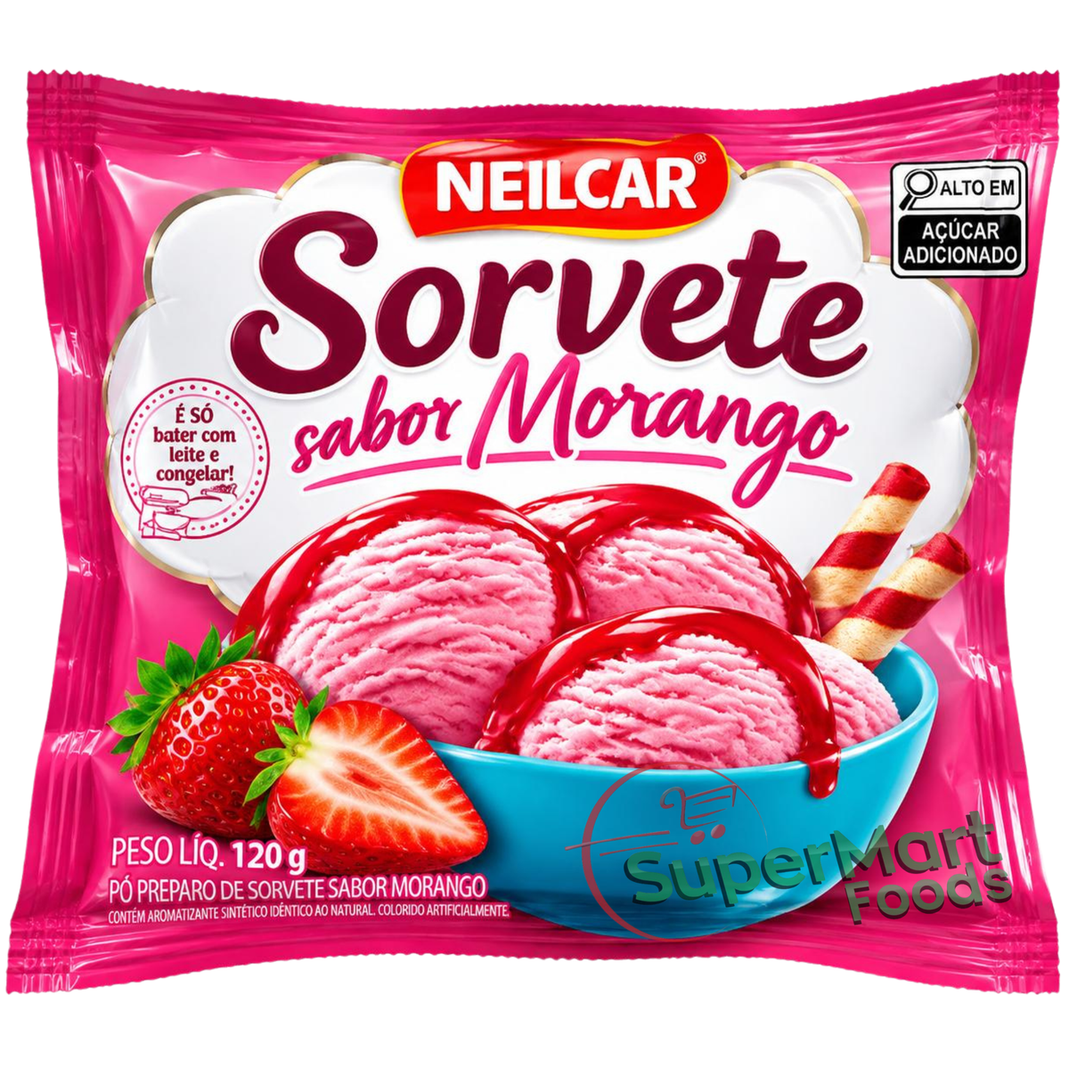 Preparo Para Sorvete Sabor Morango Neilar 120g