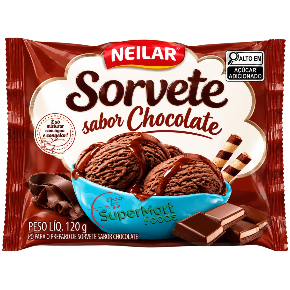 Preparo Para Sorvete Sabor Chocolate Neilar 120g