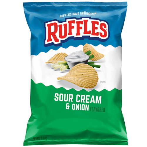 RUFFLES SOUR CREAM E ONION flavored 100g