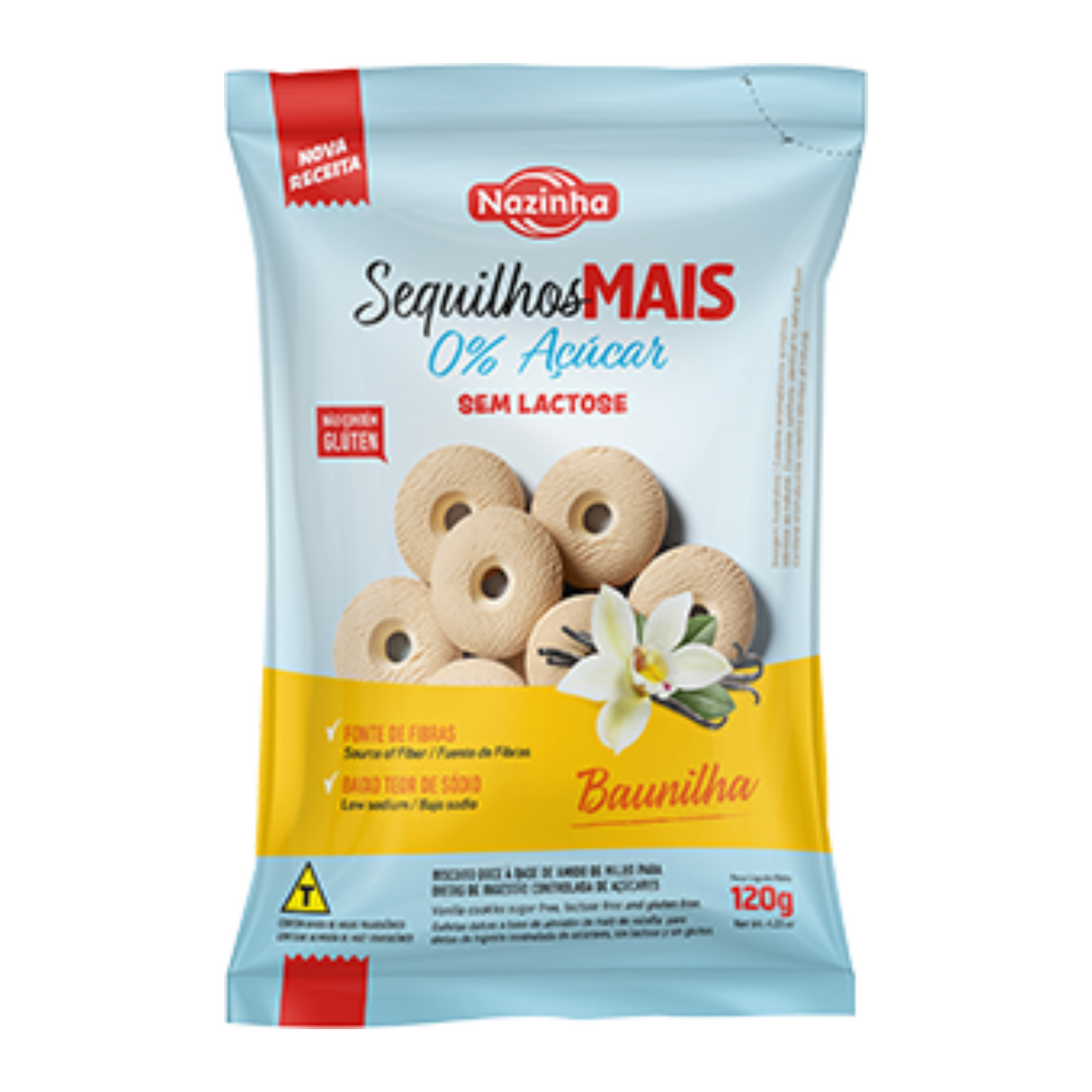 Sequilhos Baunilha 0% Açucar Sem Lactose 120g (NAZINHA)