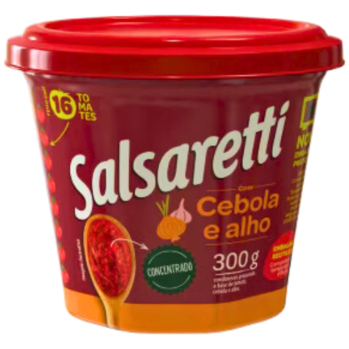 Extrato de Tomate  Cebola e Alho Salsaretti 300g Pote