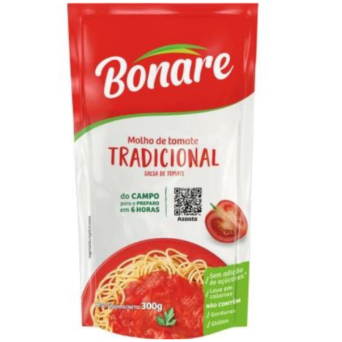 Molho De Tomate Tradicional 300g (BONARE)