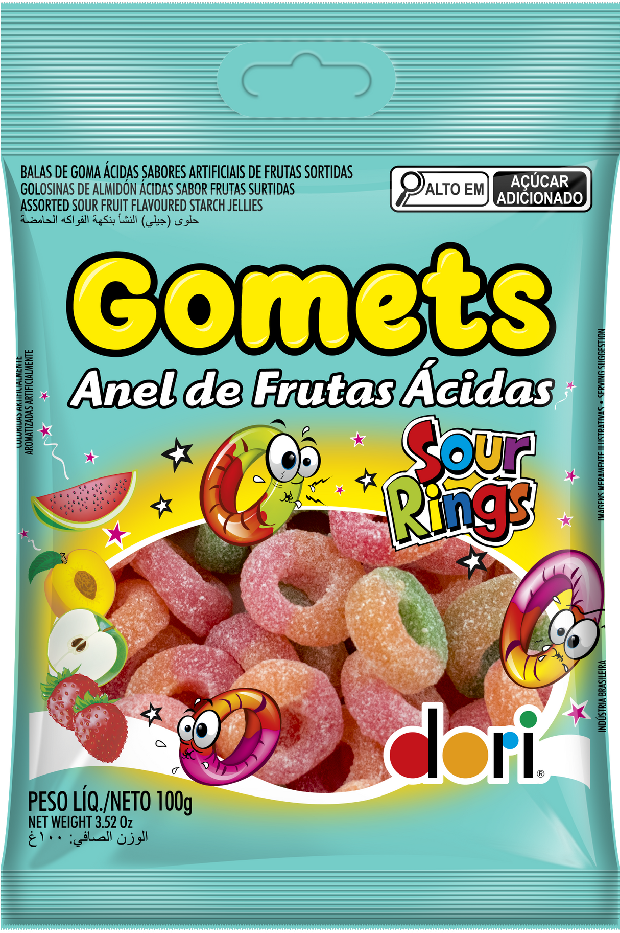 Gomets Anel De Frutas Ácidas 100g