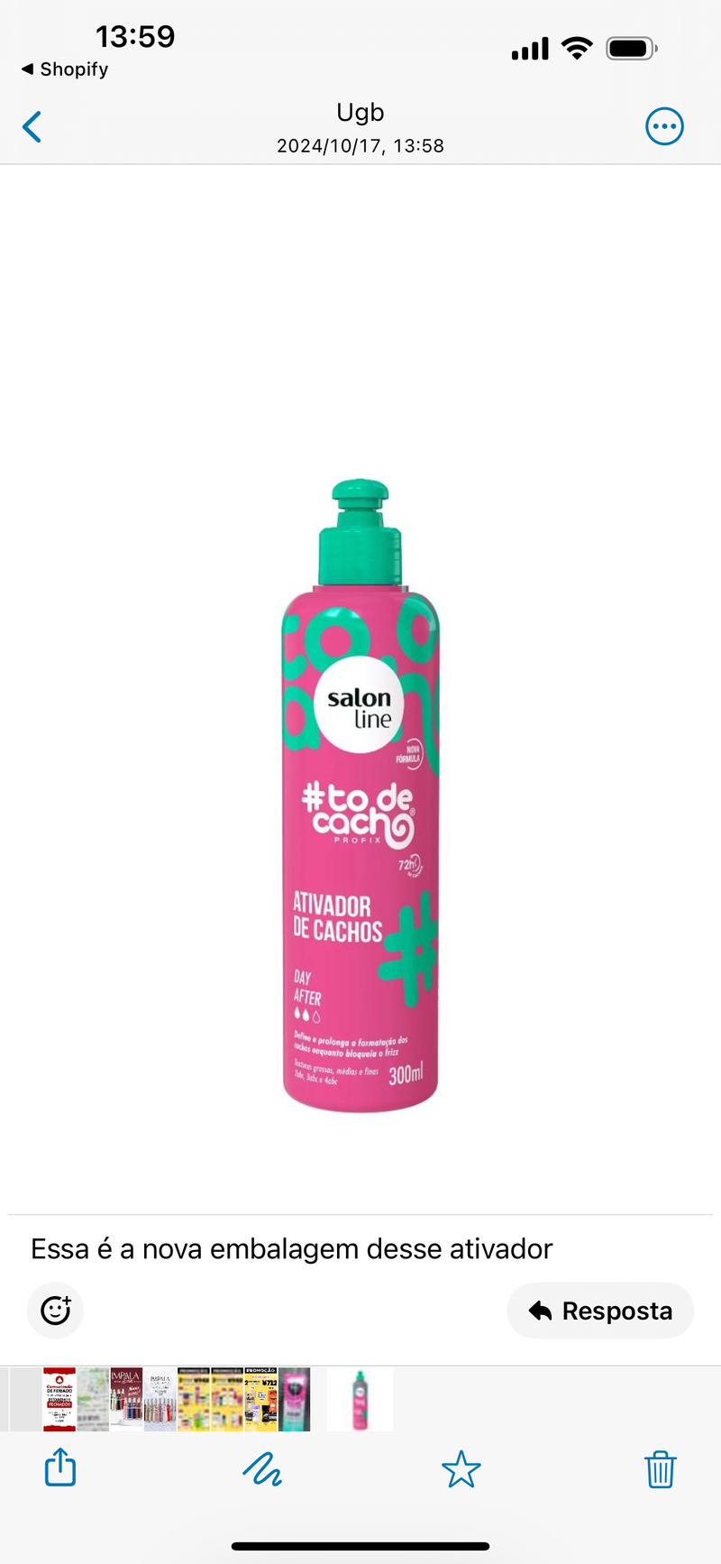 SALON LINE ATIVADOR DE CACHOS day after 300ml