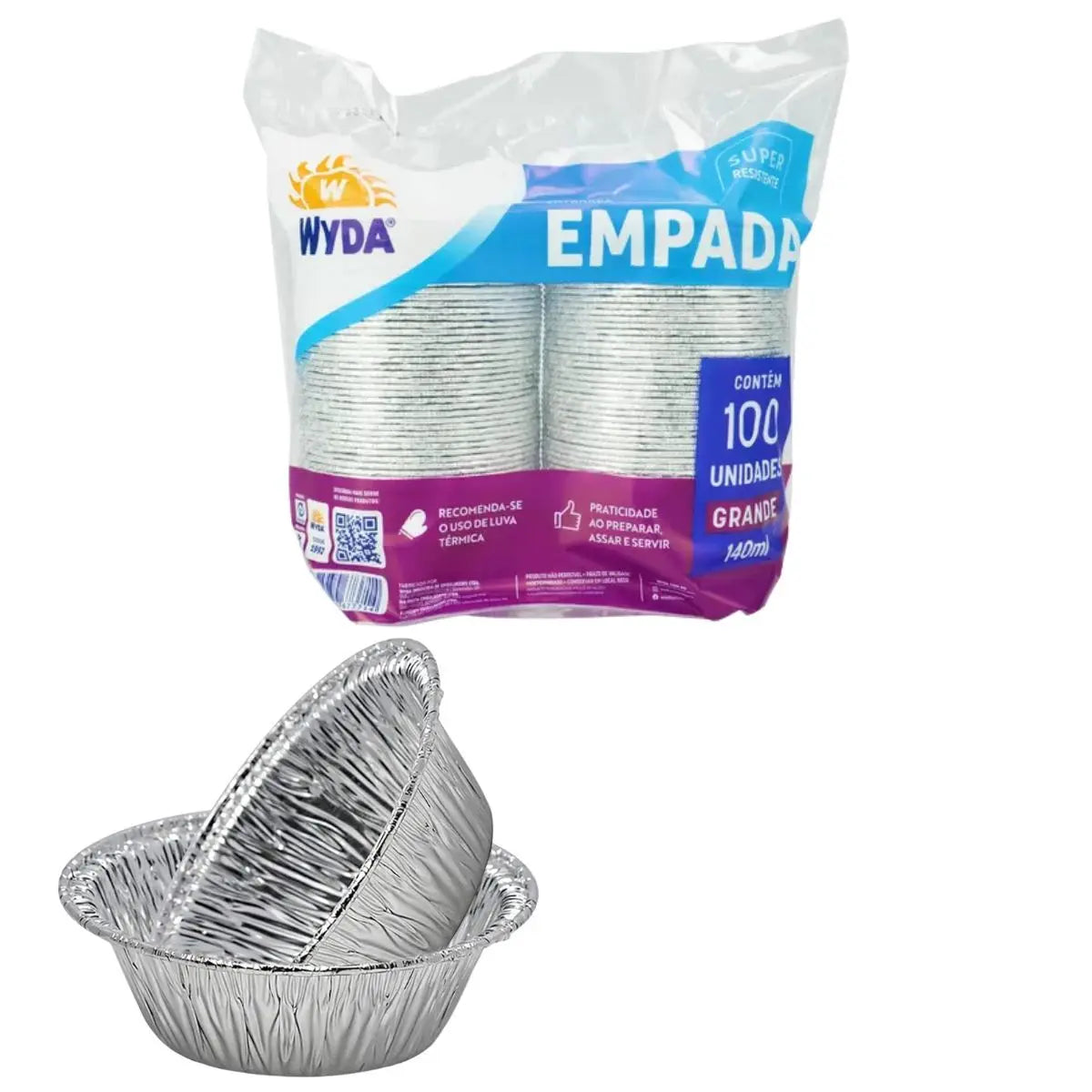Forminha Grande Para Empada Wyda C/100 Unidades (140ml)