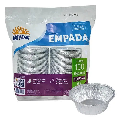 Forminha Pequena Para Empada Wyda C/100 Unidades (45ml)