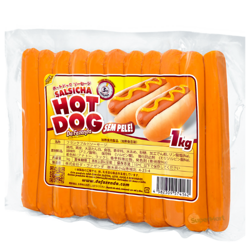 DA FAZENDA SALSICHA HOT DOG SEM PELE 1kg