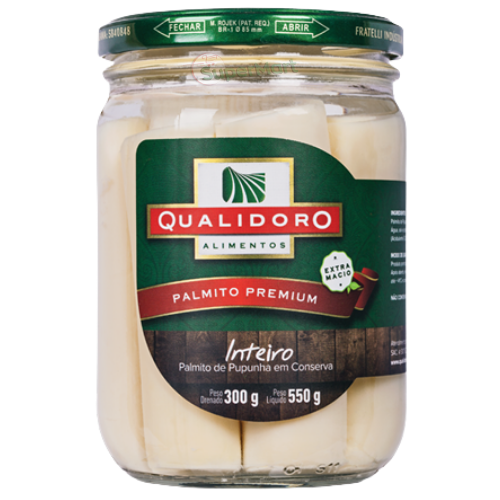 PALMITO PUPUNHA INTEIRO QUALIDOURO PREMIUM 550g