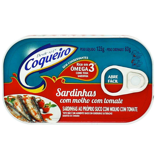 COQUEIRO SARDINHAS COM MOLHO DE TOMATE 125G