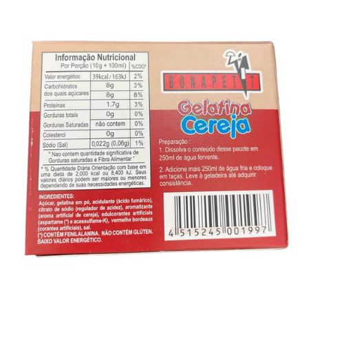 GELATINA BONAPETIT CEREJA 50g